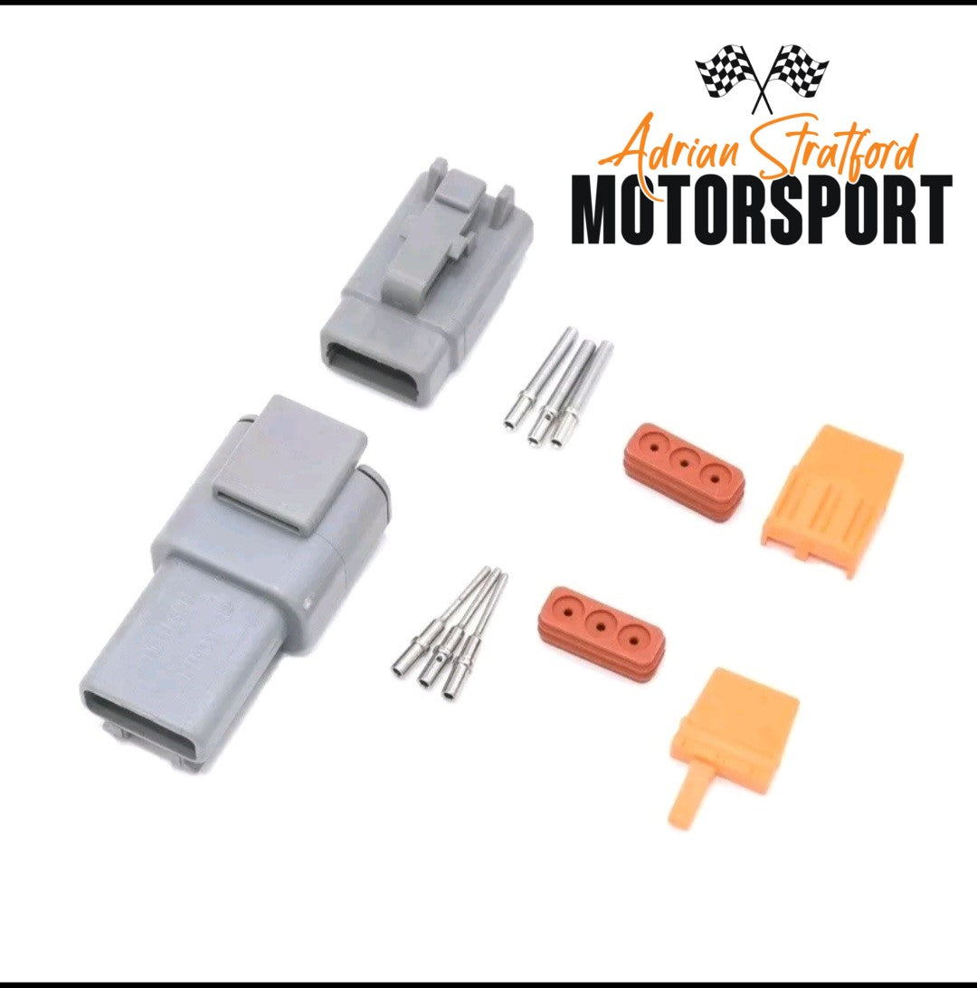 Deutsch DTM Style 3 Pin Connector Set With Genuine Pins